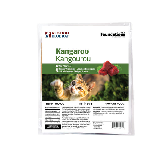 RED DOG BLUE KAT Foundations Kangaroo Recipe for Cats, 4 x 1/4lb.