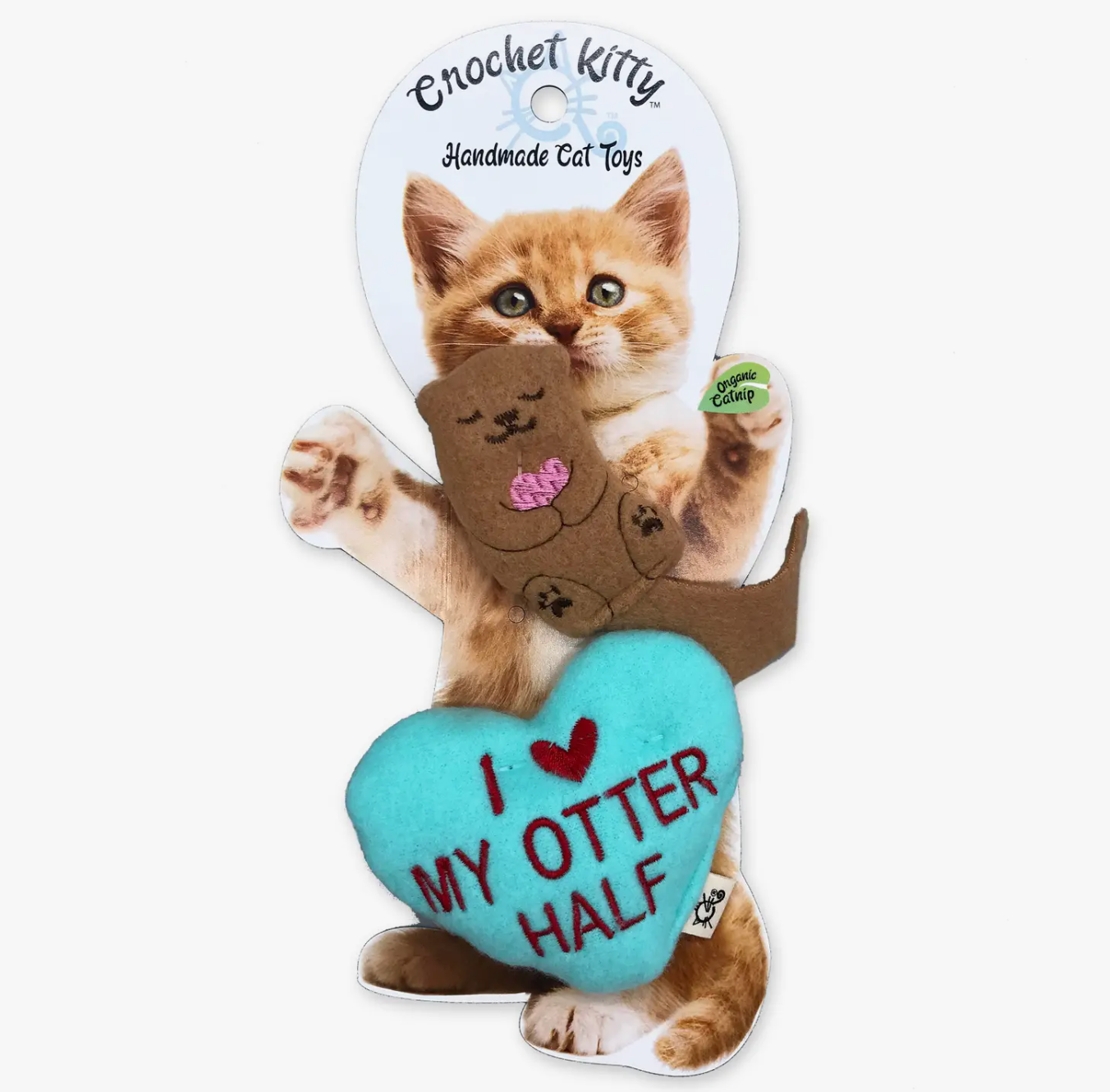 CROCHET KITTY Catnip Otter with Convo Heart