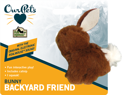 OUR PET'S Play N Squeak Backyard Bunny Catnip Toy