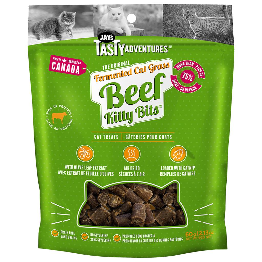 JAY'S Fermented Cat Grass Beef Kitty Bits, 60g