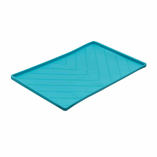 MESSY CATS Silicone Feeding Mat w/Metal Rods, blue