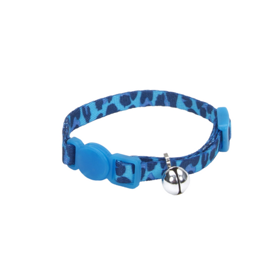 COASTAL Li'l Pals Adjustable Breakaway Kitten Collar, Blue Leopard