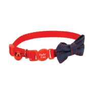 COASTAL SafeCat Fashion Breakaway Collar, Red w/Denim Bow