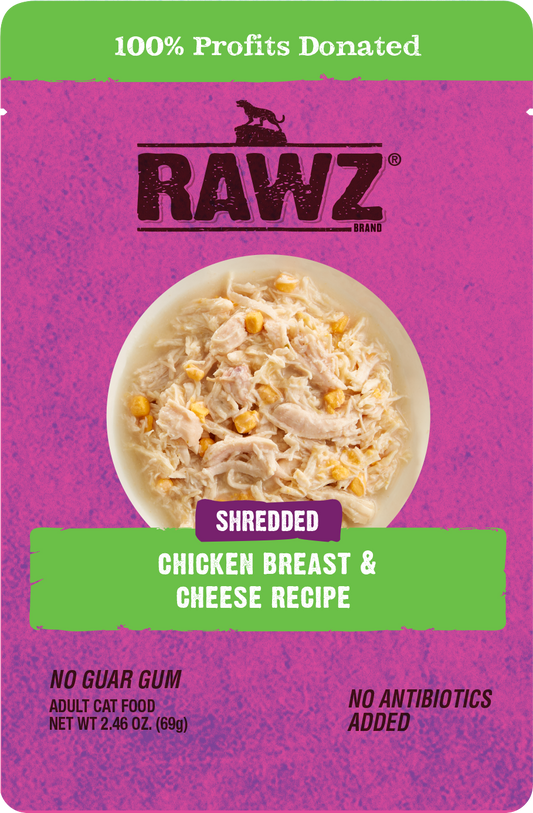 RAWZ Shredded: Chicken Breast and Cheese Pouch, 69g (2.4oz)