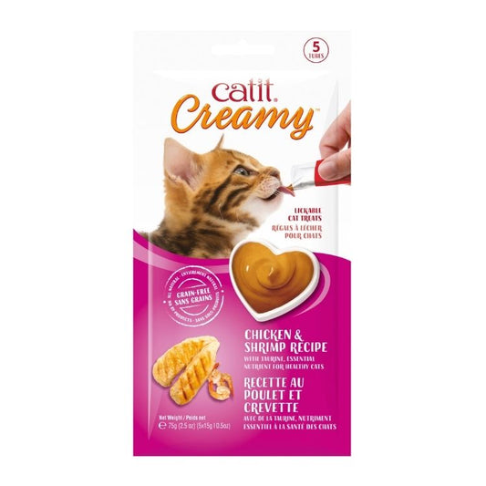 CATIT Creamy Lickable Treats Chicken & Shrimp, 5-pack