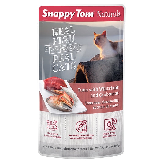 SNAPPY TOM Naturals Tuna w/ Whitebait & Crabmeat, 100g (3.5oz)