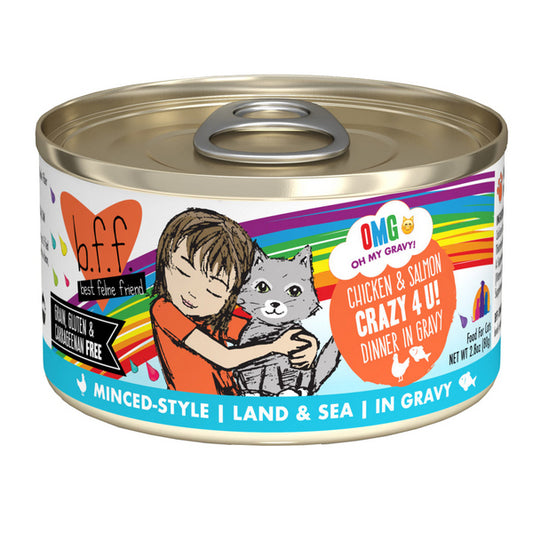 B.F.F. Crazy 4 U! Chicken and Salmon Dinner in Gravy, 80g (2.8oz)