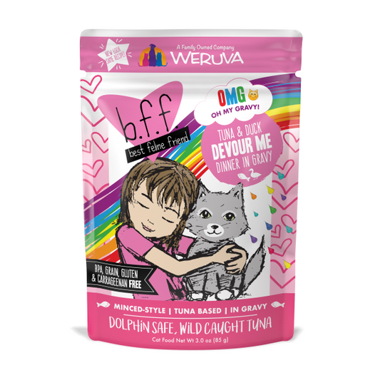 B.F.F. Devour Me Tuna and Duck Dinner in Gravy Pouch, 85g (3oz)