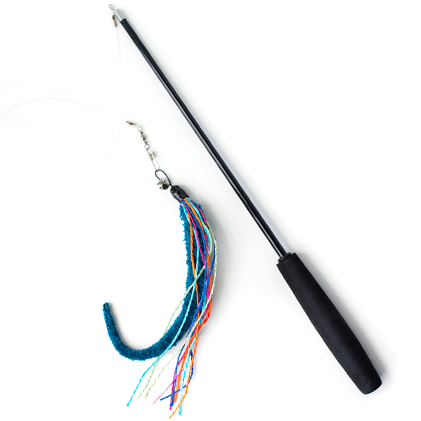DEZI ROO Wiggly Wand with Worm Happy Cat Feline Essentials