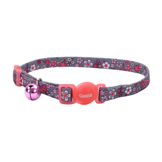 COASTAL Safe Cat Fashion Adjustable Breakaway Collar, Pink Cherry Blossoms