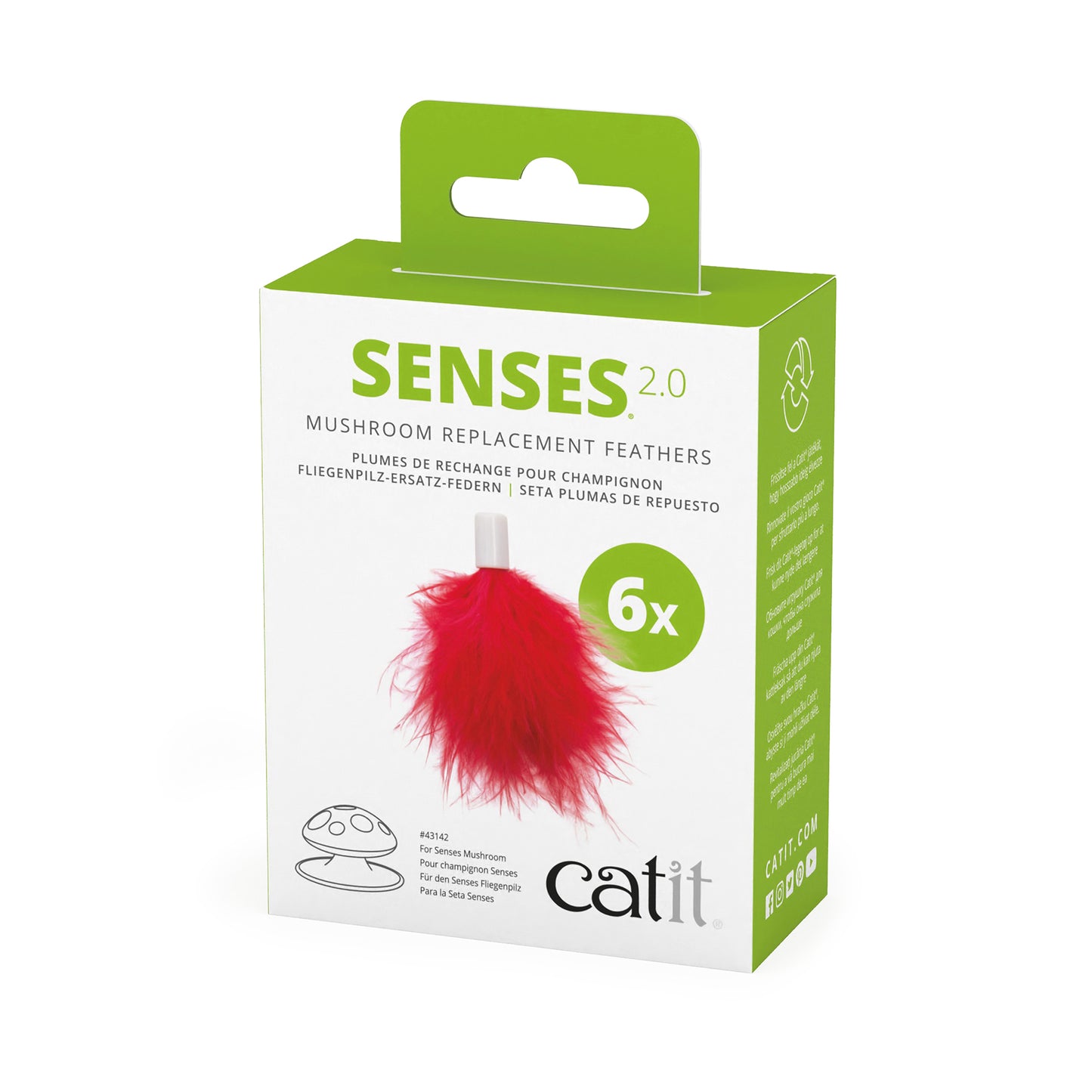 CATIT Senses Mushroom Feather Replacement, 6pc