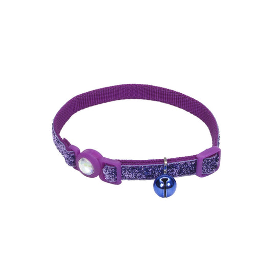 COASTAL SafeCat Jewel Buckle Breakaway Adjustable Collar w/Glitter Purple
