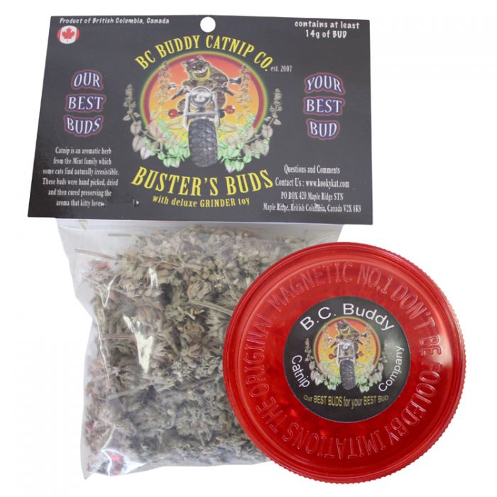 BC BUDDY Buster's Buds Catnip w/ Deluxe Grinder, 14g