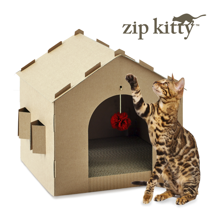 ZIP KITTY Cat Scratcher House