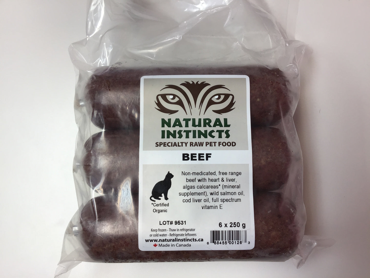NATURAL INSTINCTS Bulk Raw Beef Non-Medicated, 6 x 250