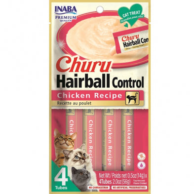 INABA Churu Hairball Control Puree 4pk, Chicken