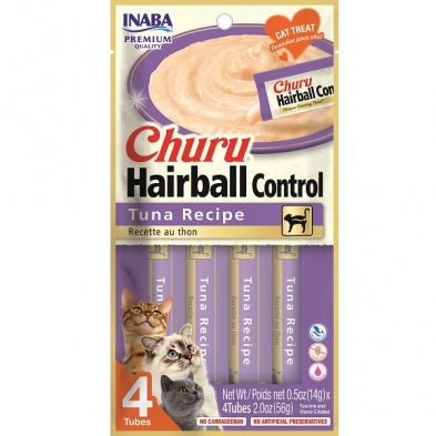 INABA Churu Hairball Control Puree 4pk, Tuna