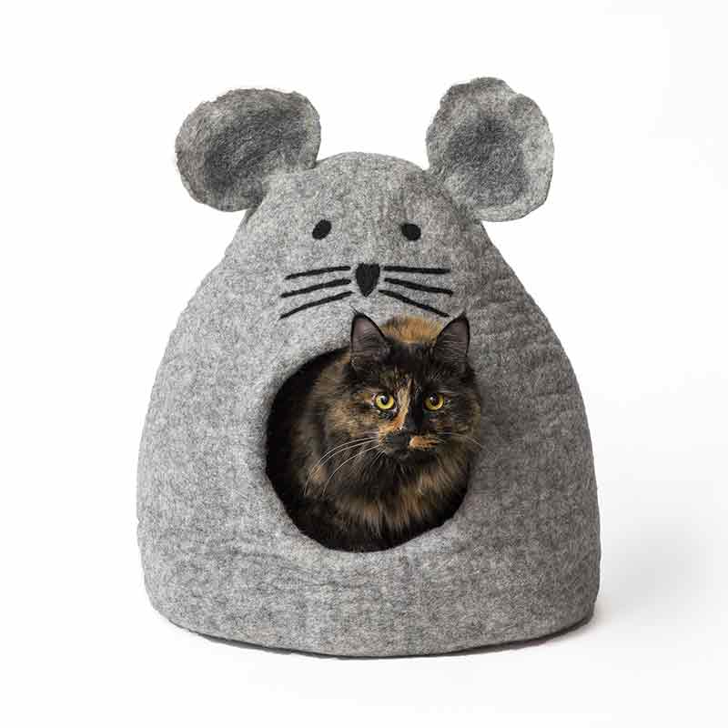 KARMA CAT Wool Cat Cave Mouse