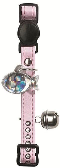 HUNTER Modern Art Luxus Swarovski Inlay Faux Leather Collar, Light Pink