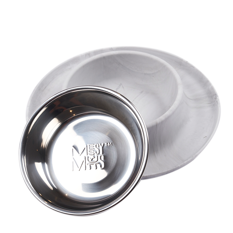 MESSY CATS Silicone Feeder, Marbled Grey