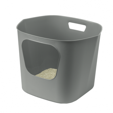 MODERNA Lotus Open Litter Pan, Warm Grey