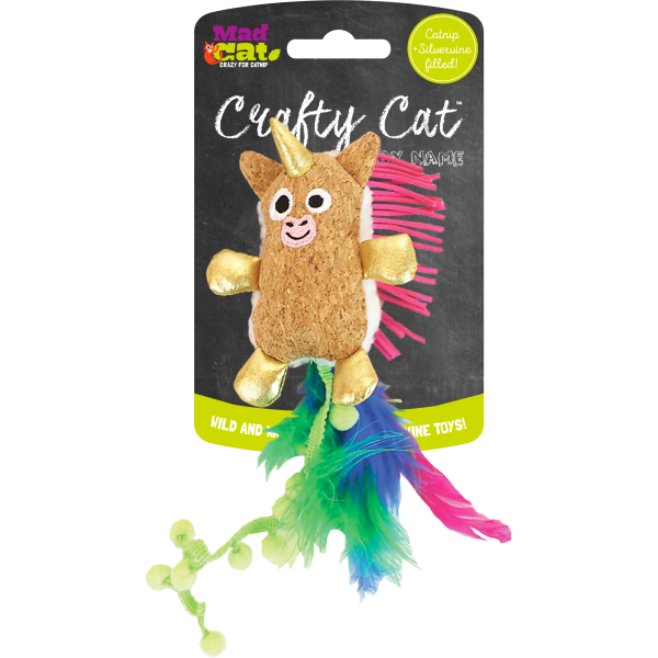 MAD CAT Crafty Cat Prancing Pom Unicorn Toy