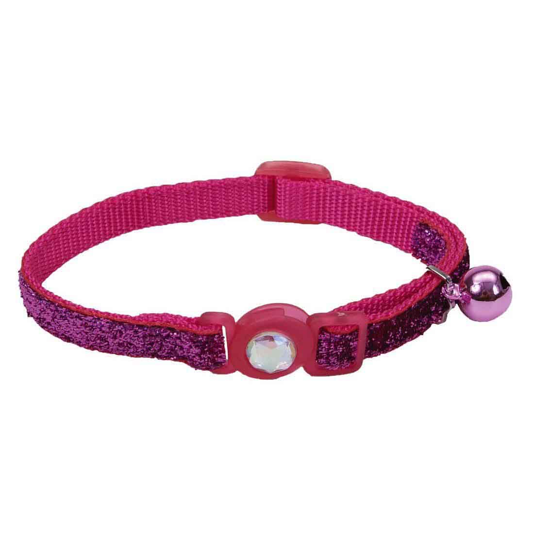 COASTAL SafeCat Jewel Buckle Adjustable Breakaway Collar w/Glitter Pink