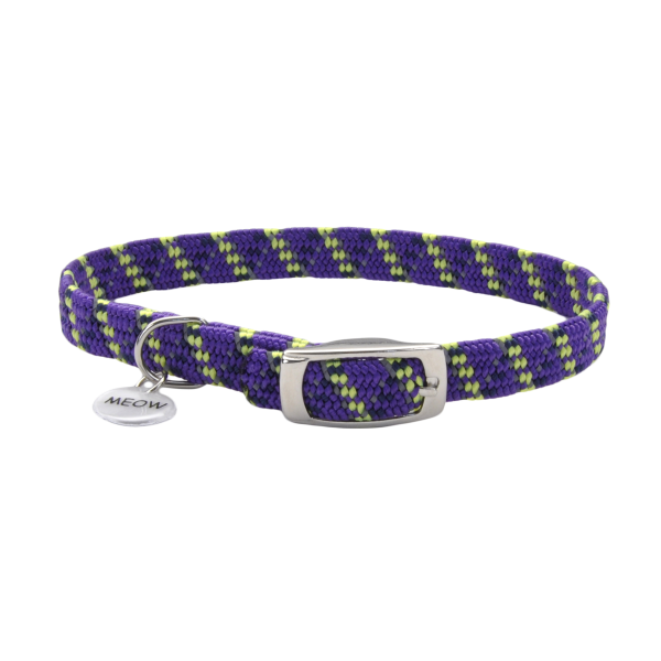 COASTAL ElastaCat Reflective Safety Stretch Collar, purple