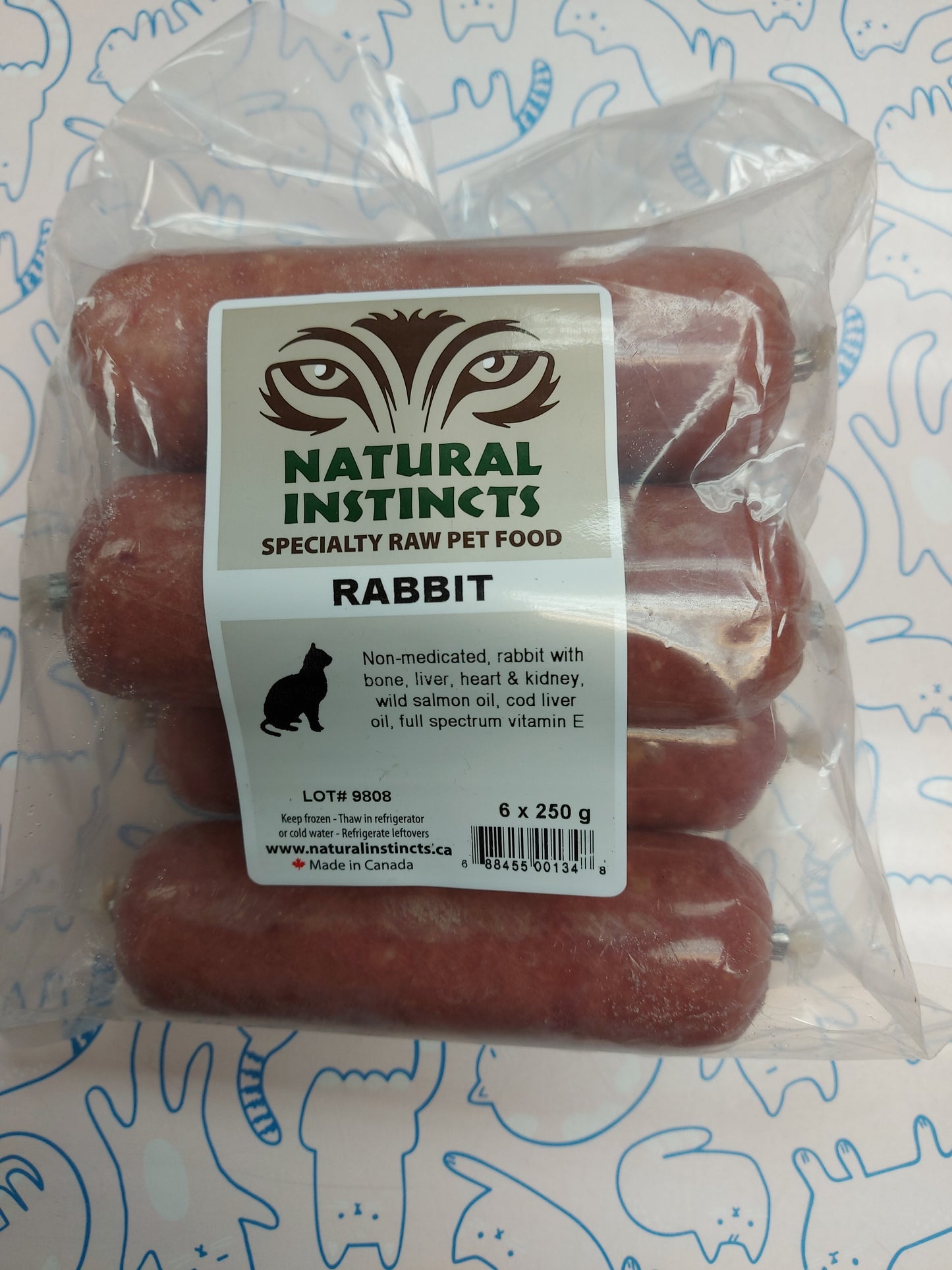 NATURAL INSTINCTS Bulk Raw Non-Medicated Rabbit, 6 X 250g