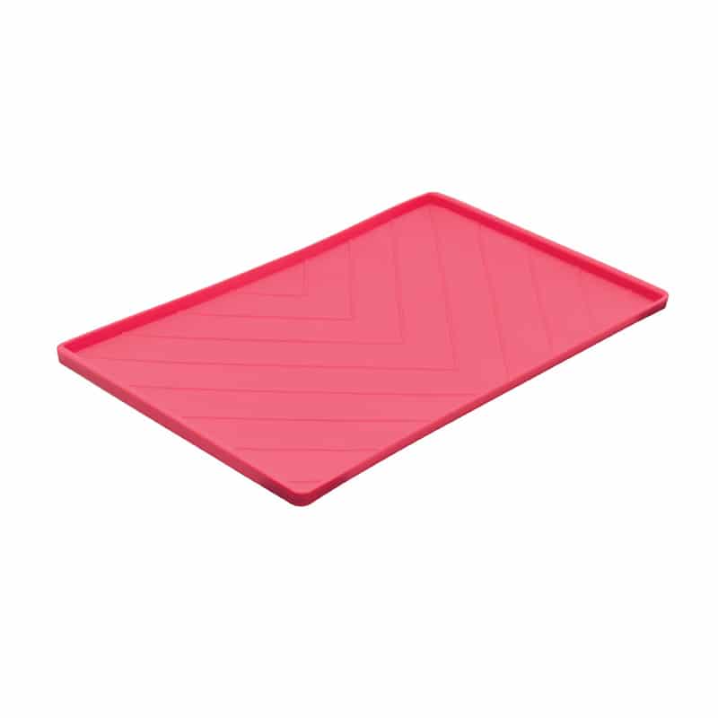 MESSY CATS Silicone Feeding Mat w/Metal Rods, red