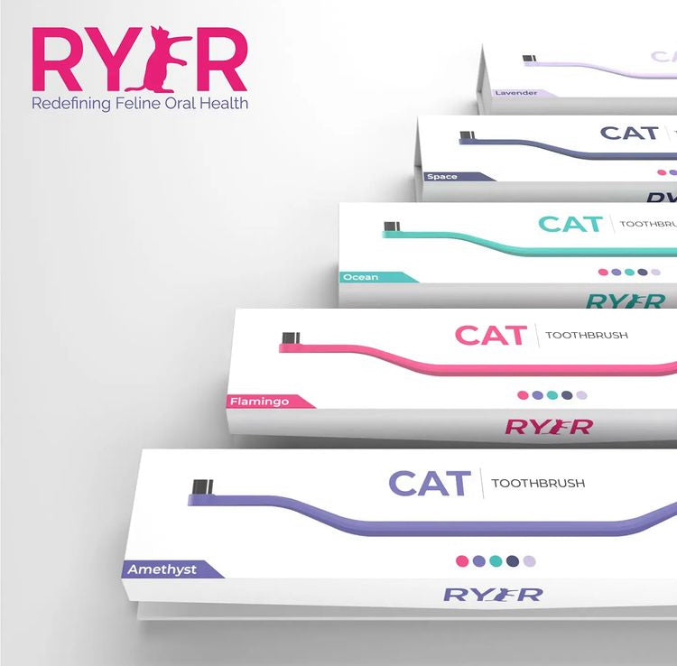 RYERCAT Dual-Sided Cat Toothbrush, assorted colours