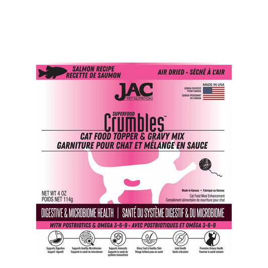 JAC PET NUTRITION Superfood Salmon Crumbles Topper & Gravy Mix, 114g (4oz)