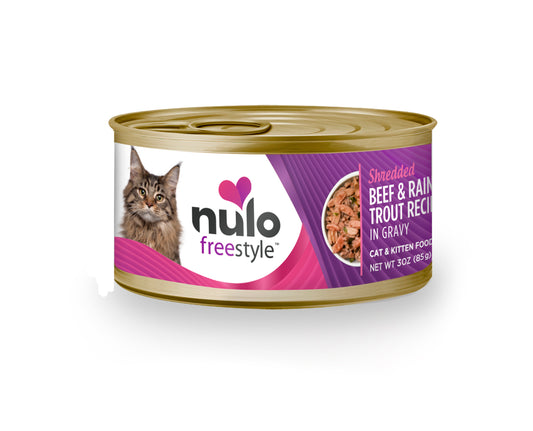 NULO Freestyle: Shredded Beef and Rainbow Trout in Gravy, 85g (3oz)