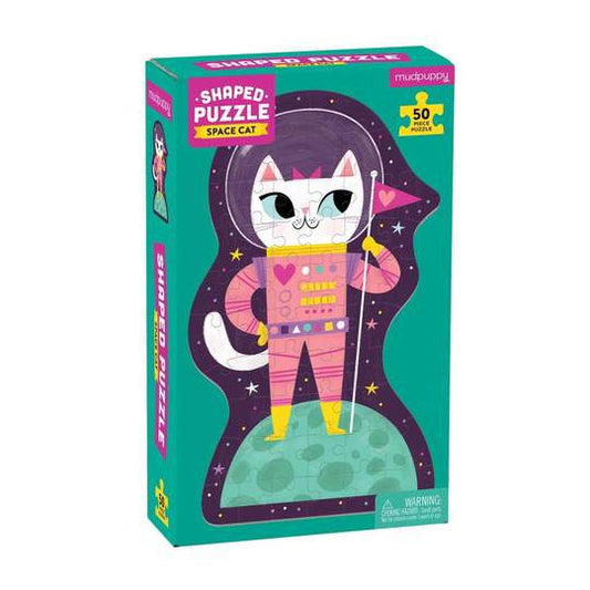MUDPUPPY Space Cat 50 Piece Shaped Character Puzzle