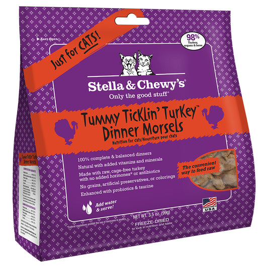 STELLA & CHEWY'S Freeze-Dried Dinner Morsels Tummy Ticklin' Turkey, 99g (3.5oz)