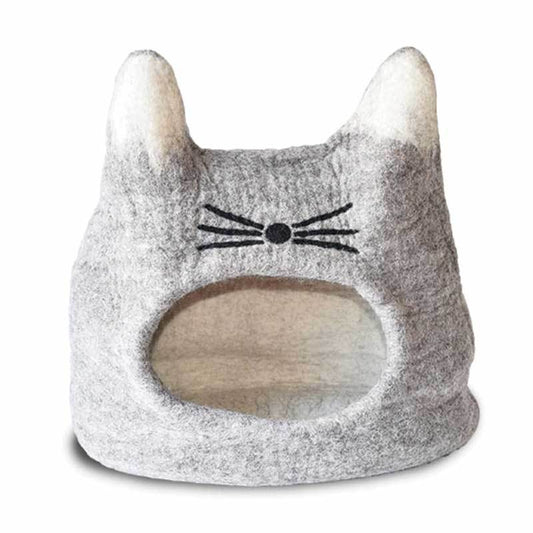 KARMA CATA Felted Wool Cat Face Cave