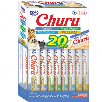INABA Churu Puree Tuna Variety Box, 20pk