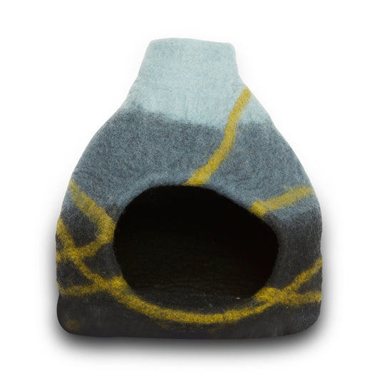 KARMA CAT Felted Wool Striped Vase Cave