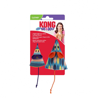 KONG Bat-A-Bout Vibez Mouse, 2pk