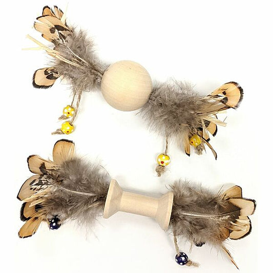 SPOT ETHICAL PET PRODUCTS Wood & Feather Toy